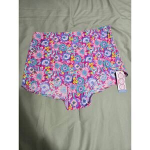 Cheek boss 3x women's high waisted bright floral brief panties new with tags